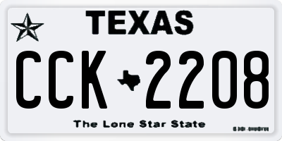 TX license plate CCK2208