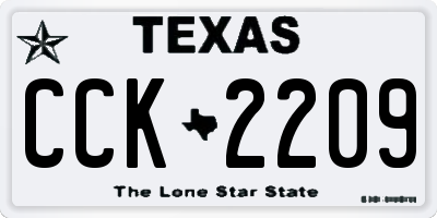 TX license plate CCK2209