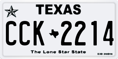 TX license plate CCK2214
