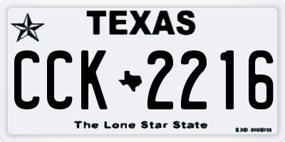 TX license plate CCK2216