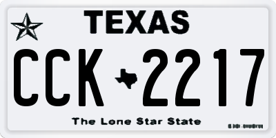 TX license plate CCK2217