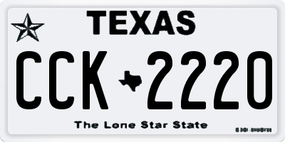 TX license plate CCK2220