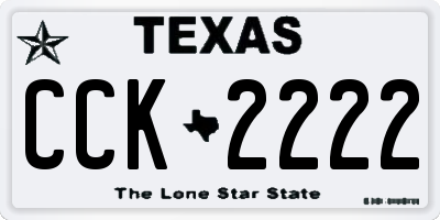 TX license plate CCK2222