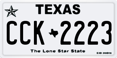 TX license plate CCK2223