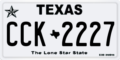 TX license plate CCK2227