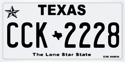 TX license plate CCK2228