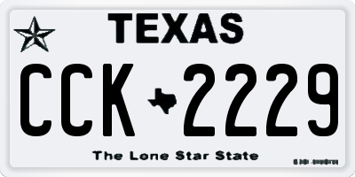 TX license plate CCK2229