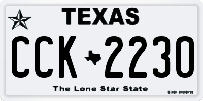TX license plate CCK2230