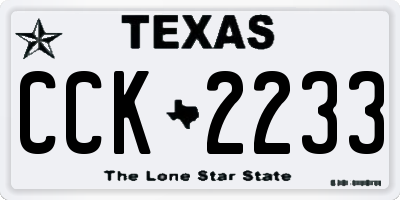 TX license plate CCK2233