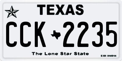 TX license plate CCK2235