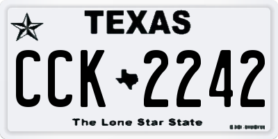 TX license plate CCK2242