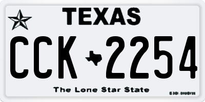 TX license plate CCK2254