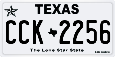 TX license plate CCK2256