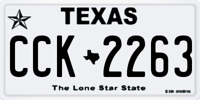 TX license plate CCK2263