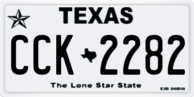 TX license plate CCK2282