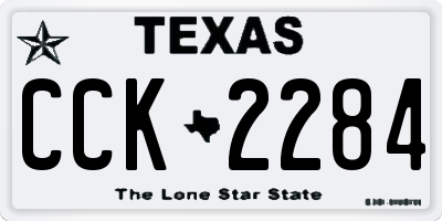 TX license plate CCK2284