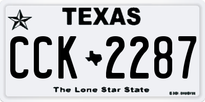 TX license plate CCK2287