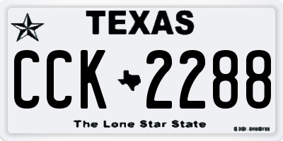TX license plate CCK2288