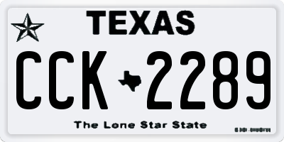 TX license plate CCK2289