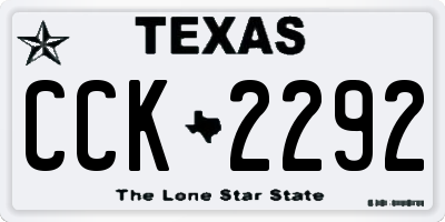 TX license plate CCK2292