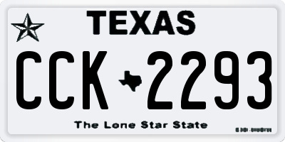 TX license plate CCK2293