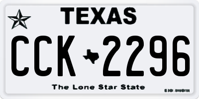 TX license plate CCK2296