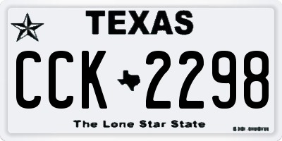 TX license plate CCK2298