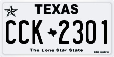 TX license plate CCK2301