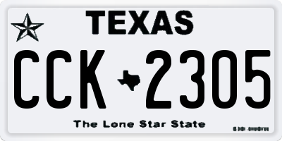 TX license plate CCK2305