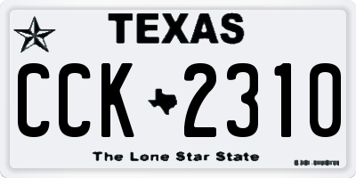 TX license plate CCK2310
