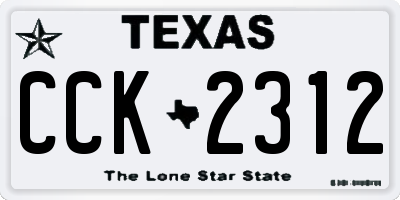 TX license plate CCK2312