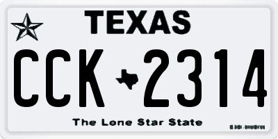 TX license plate CCK2314