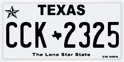 TX license plate CCK2325