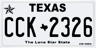 TX license plate CCK2326