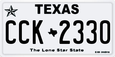 TX license plate CCK2330