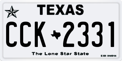 TX license plate CCK2331