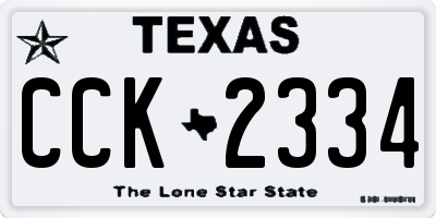 TX license plate CCK2334
