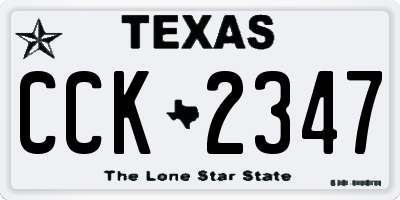 TX license plate CCK2347