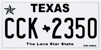 TX license plate CCK2350