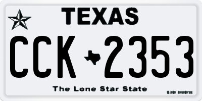 TX license plate CCK2353