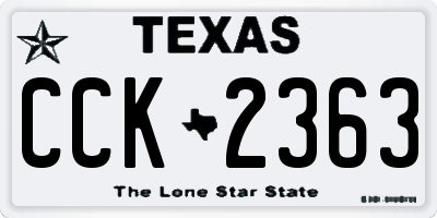 TX license plate CCK2363