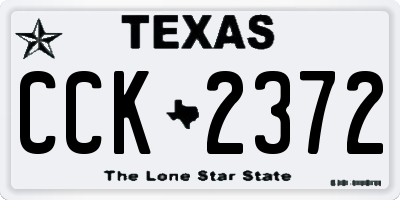 TX license plate CCK2372