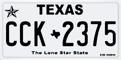 TX license plate CCK2375