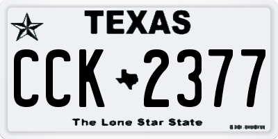 TX license plate CCK2377
