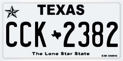 TX license plate CCK2382