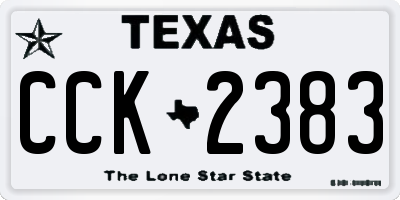 TX license plate CCK2383