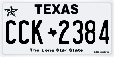 TX license plate CCK2384