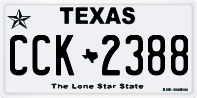TX license plate CCK2388