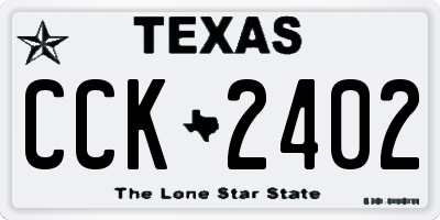 TX license plate CCK2402