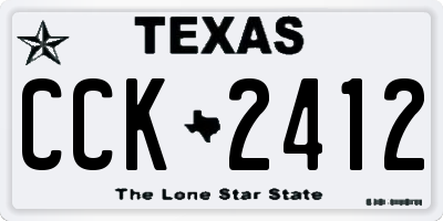 TX license plate CCK2412